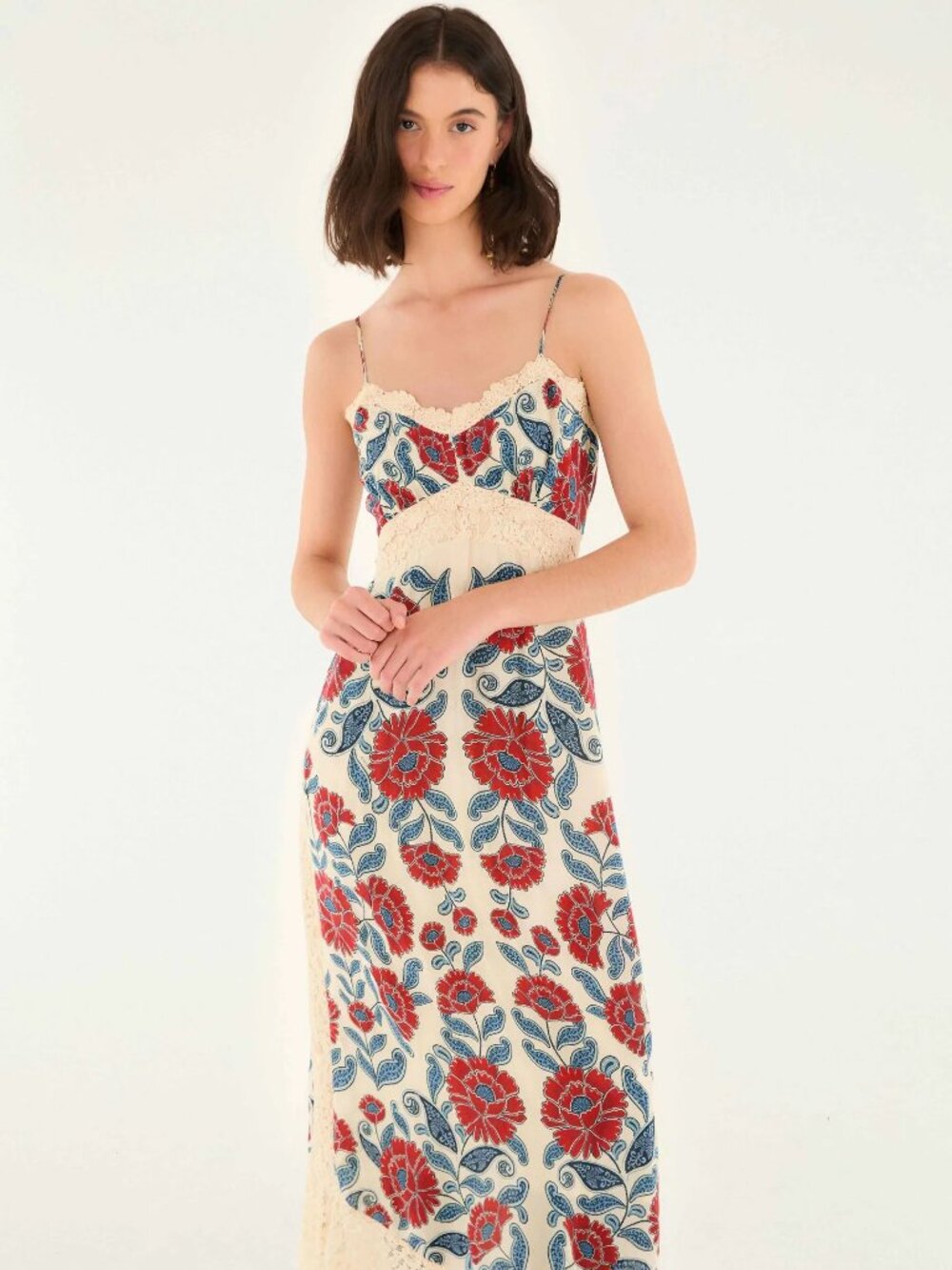 FARM RIO Francesca Midi Dress (Sand) - NWT